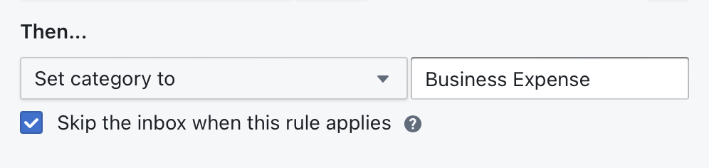 Skip the inbox when a categorization rule applies
